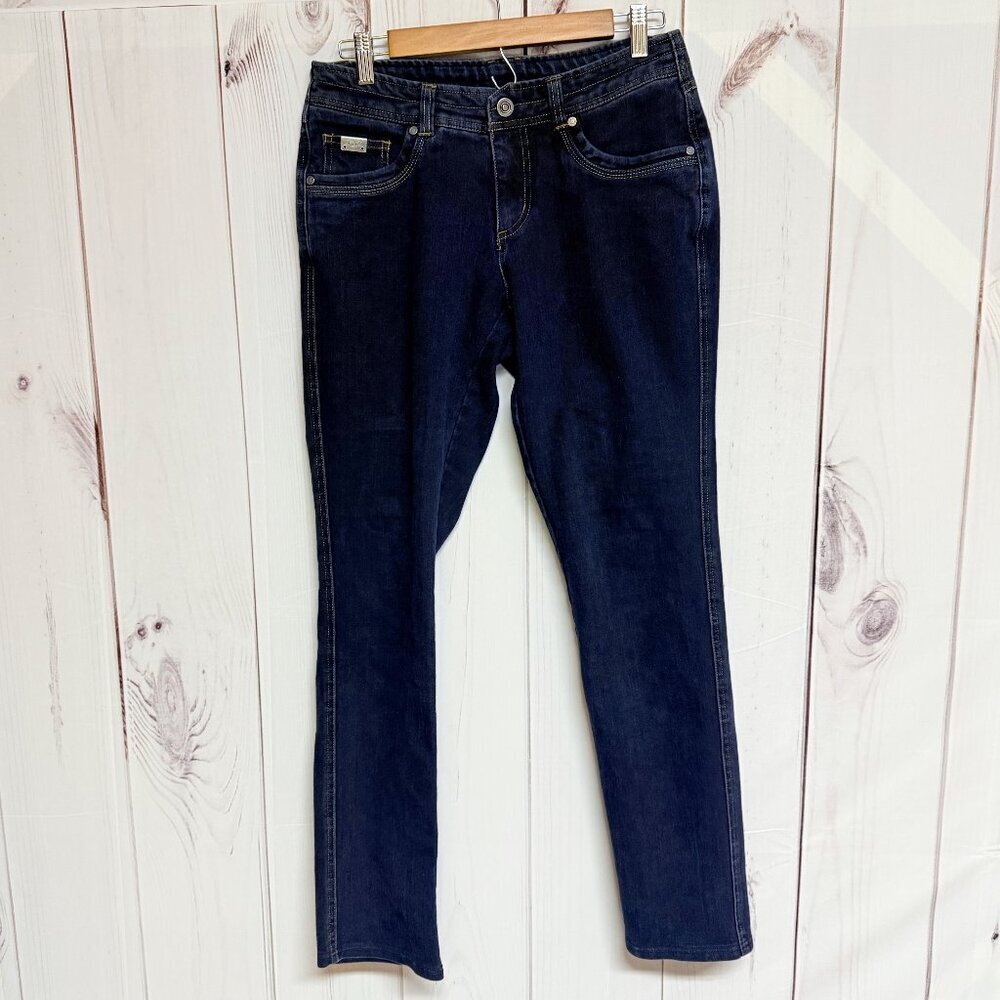 KÜHL Women’s Dark Denim Jeans‎ Size 8 Internal Drawcord EUC